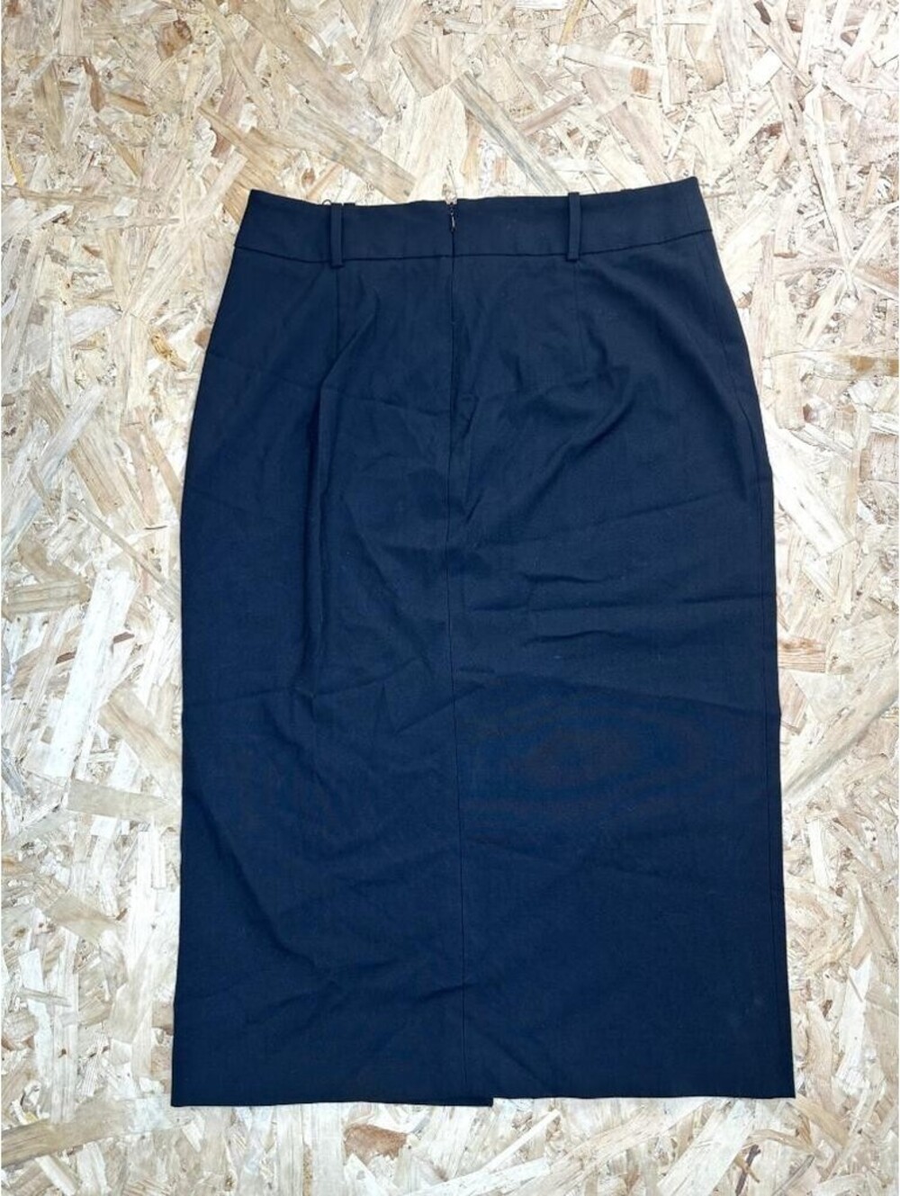 Zara Womens Black Pencil Skirt Size L High Waist Front Slit Midi Length - Picture 10 of 15